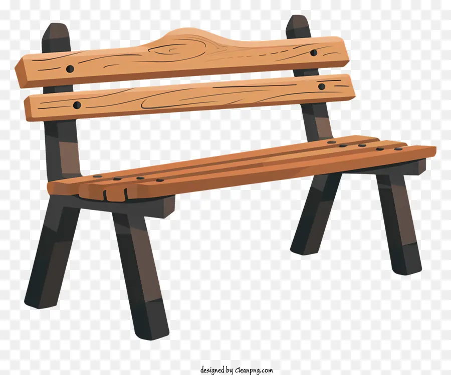 деревянная скамья，Темная отделка PNG