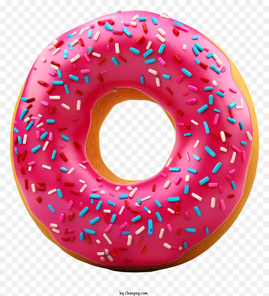 Donut，Розовый глазурный пончик PNG