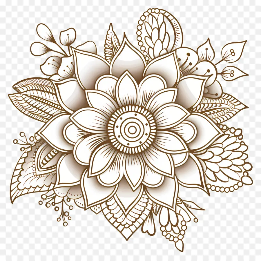 Mehndi Design Flower，орнаментом PNG