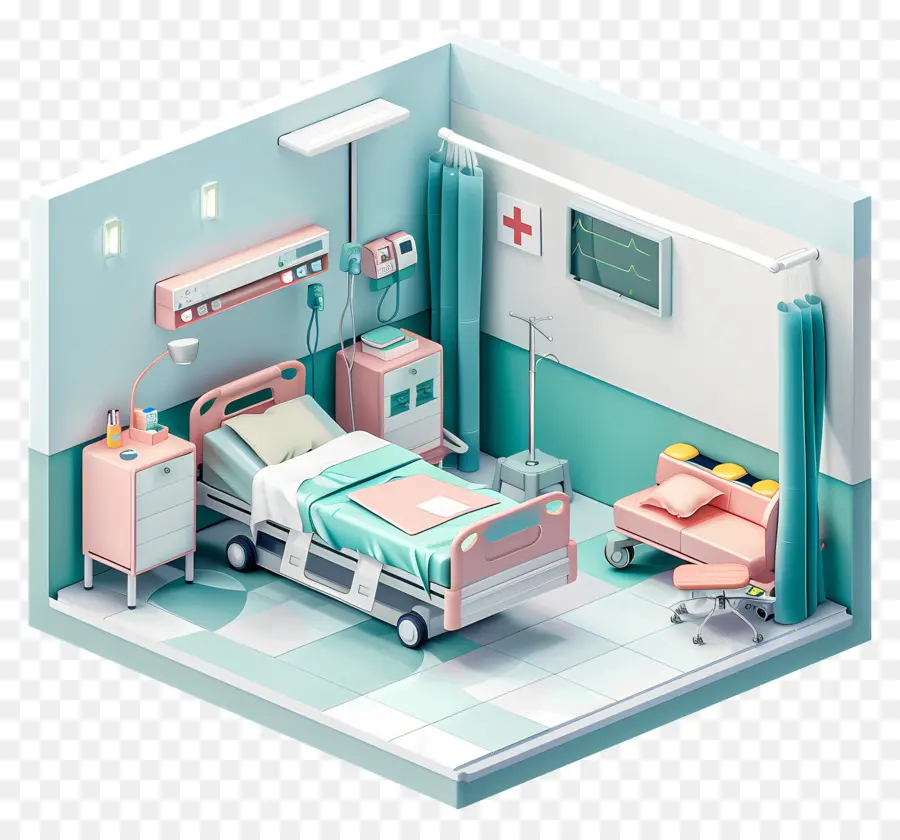 больница номер，кровать пациента PNG