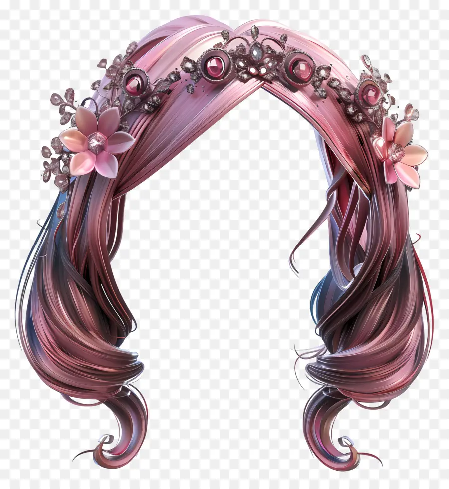 Прическа принцессы，длинные вьющиеся волосы PNG