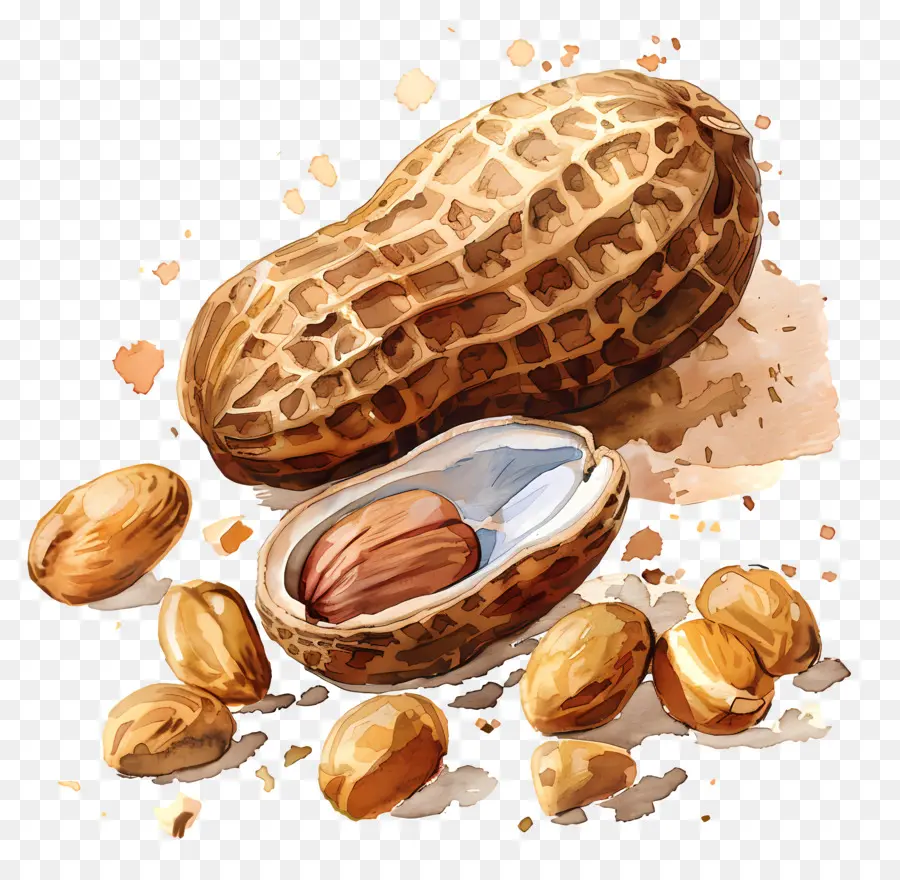 Peanut，акварельная живопись PNG