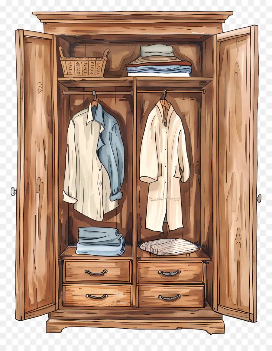 Wardrobe，Деревянный шкаф PNG