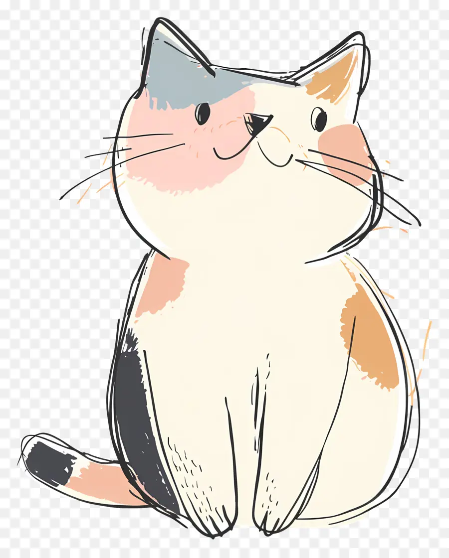 Doodle Cat，милый кот PNG