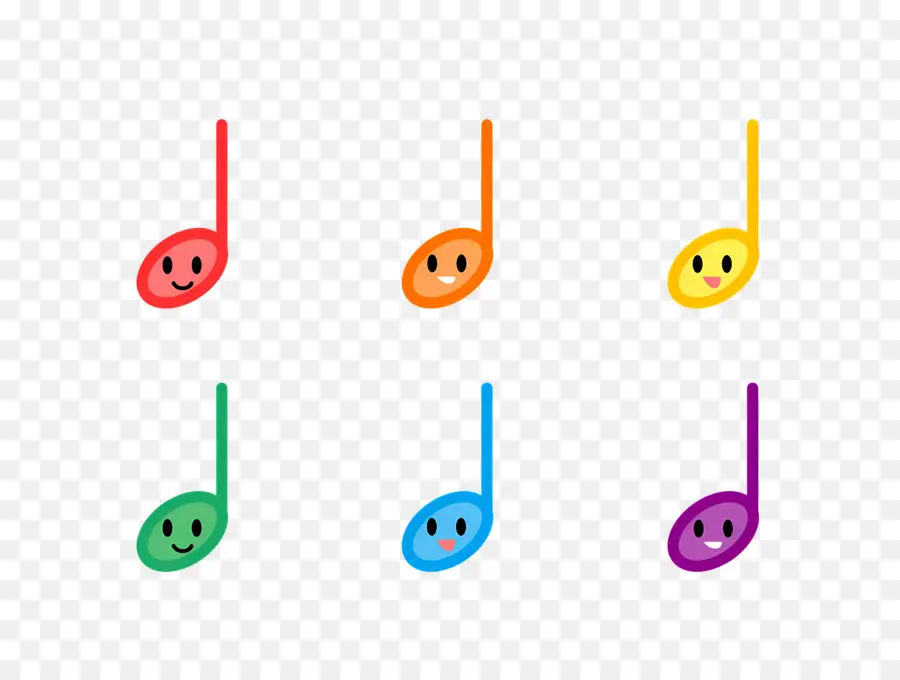 Music Notes，цветные PNG