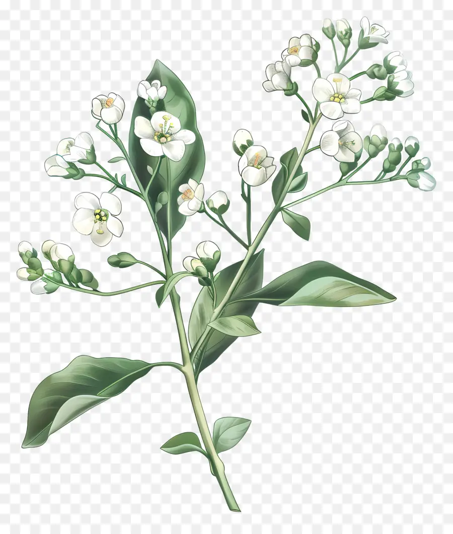 сладкий Alyssum，белые цветы PNG