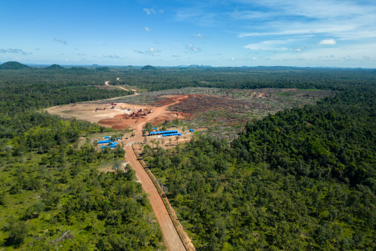 One of Global Green's new mining sites in Preah Vihear province that sits inside Prey Lang Wildlife Sanctuary, a protected forest. Image by Gerald Flynn / Mongabay.