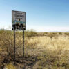 A sign marks a boundary of the Tohono O'odham Reservation.