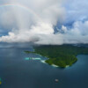 Rainbow over Batanta and Dayang islands in Indonesia.