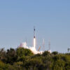 The two-stage Falcon 9 launch vehicle lifts off Space Launch Complex 40 carrying the SpaceX’s Dragon resupply spacecraft to the ISS.