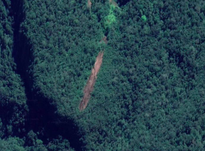 A deforestation patch in Amboró National Park described in a report produced by the Amboró park director's office's as caused by illegal deforestation. Satellite image captured by Planet Labs via Global Forest Watch.