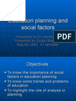 Education Planning and Social Factors