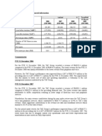 Table 1: Summary of Financial Information