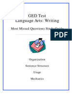 GED Test Language Arts: Writing: Most Missed Questions Study Guide
