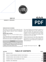 2012 Fiat 500 Owners Manual