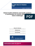 Global Health Initiatives and Health Systems: A Commentary On Current Debates and Future Challenges (WP11)