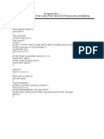 Program No: 1 WAP To Implement First Come First Serve (FCFS) Process Scheduling