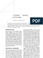 Vocabulary Learning and Teaching