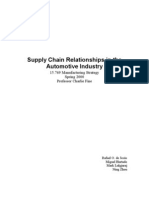 Supply Chain Relationships in The Automotive Industry: 15.769 Manufacturing Strategy Spring 2000 Professor Charlie Fine