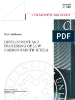 Development and Processing of Low Carbon Bainite Steel