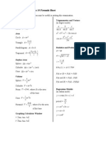 Applied Mathematics 30 Formula Sheet