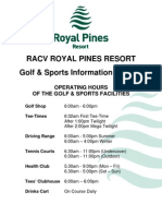 Racv Royal Pines Resort Golf & Sports Information Booklet