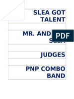 Slea Got Talent Mr. and Ms. Slea Judges PNP Combo Band