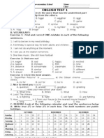 English Test 1: Doan Thi Diem Private Lower-Secondary School Name: .. Class: .