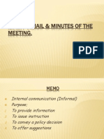 Memo, E-Mail & Minutes of The Meeting