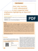 Inadvertent Chest Tube Insertion in Congential Cystic Adenomatoid Malformation and Congential Lobar Emphysema Highlighting An Important Problem