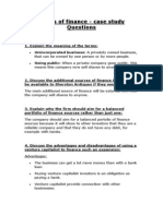 C 3.1 Forms of Finance Case Study Questions and Short Questions