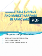 Marketable Surplus and Market-Arrivals in APMC Yards