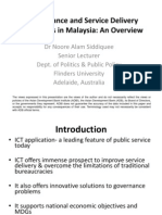 E-Governance and Service Delivery Innovations in Malaysia: An Overview