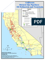 Map of Natural Gas Pipelines and Oil Refineries