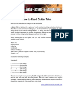 Printable Tablature Explanation Sheet