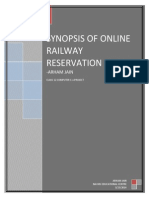 Synopsis of Online Railway Reservation System: - Arham Jain