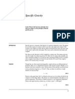 Specific Gravity: Introductory Mechanics Experimental Laboratory