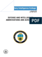 Defense and Intelligence Abbreviations and Acronyms