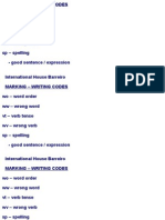 Writing Marking Codes For FCE