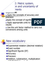 Chapter 2: Metric System, Conversion and Uncertainty of Measurements