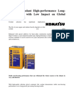 Komatsu Coolant High-Performance Long-Life Coolant With Low Impact On Global Environment