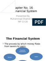 Chapter No. 16 The Financial System: Presented by Muhammad Shahid Iqbal MP-13-20