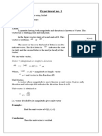 Experiment No. 1: Aim: To Find Unit Vector Using Scilab Apparatus:Scilab Software Theory