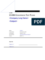 Cv-050 Conversion Test Plans