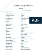 American and British English A To Z