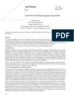 On Linguistic Environment For Foreign Language Acquisition