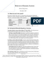 The Behavior of Dynamic Systems: 1.0 Where Are We in The Course?