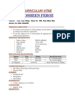 Rosheen Feroz: Curriculum Vitae