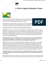 Why It'S Vital For Cios To Speak in Business Terms