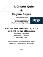 Mark Crister Quim & Regina Reyes: Friday, Decembere 11, 2015 at 3:00 in The Afternoon